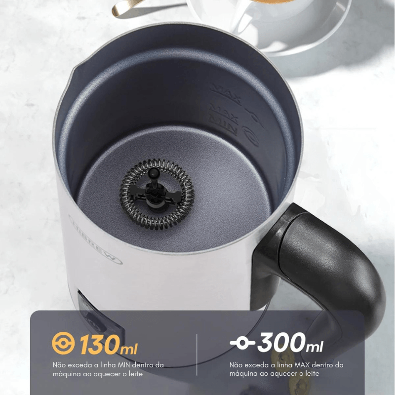 Espumador de Leite Elétrico 4 em 1 - HiBREW - Cafezzo